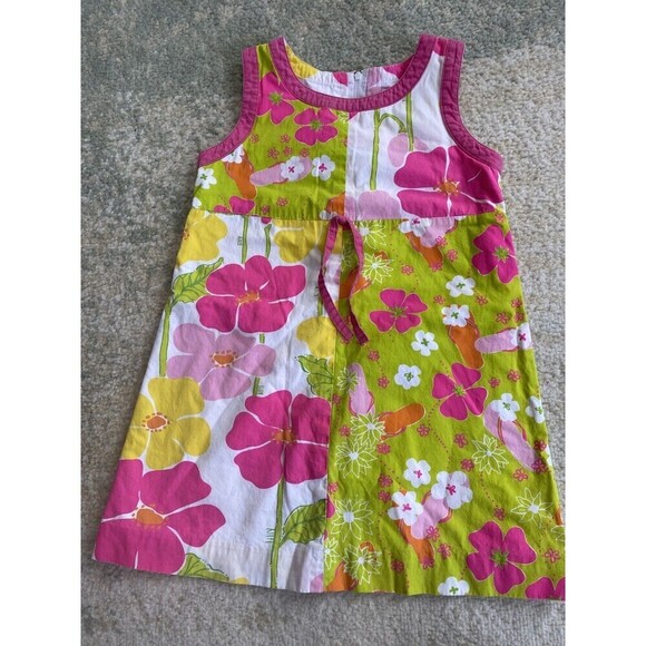 Lilly Pulitzer Other - Vintage Lilly Pulitzer Girls Pink Green Floral Daisy Classic Dress Size 6